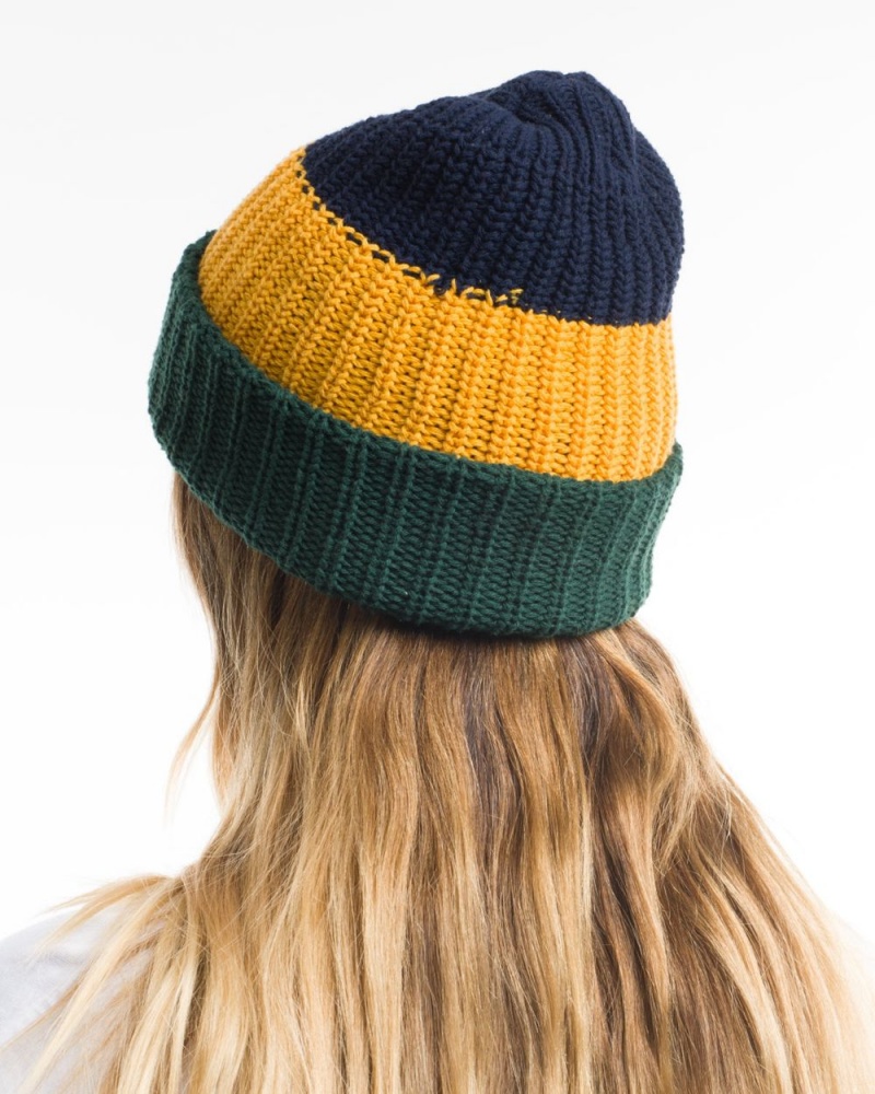 Navy Gold Brain Dead Logo Head Marl Beanie | AU 8570613-QD