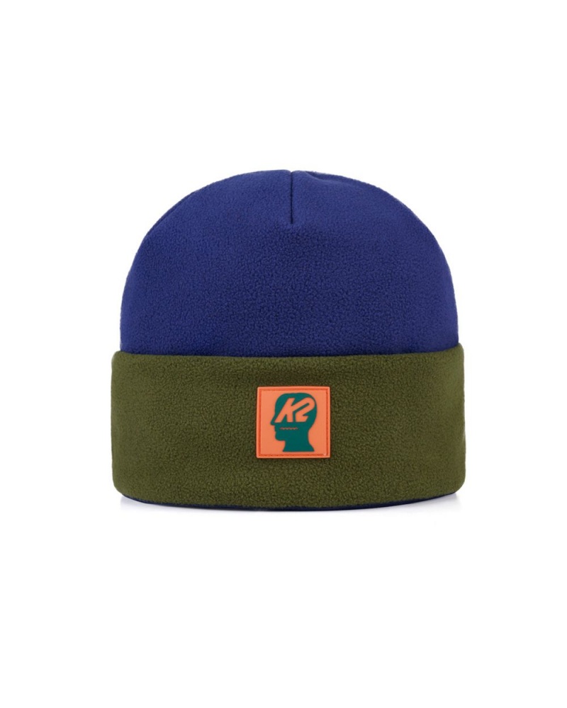 Navy Green Brain Dead X K2 Standard Polar Fleece Beanie | AU 6954028-UL