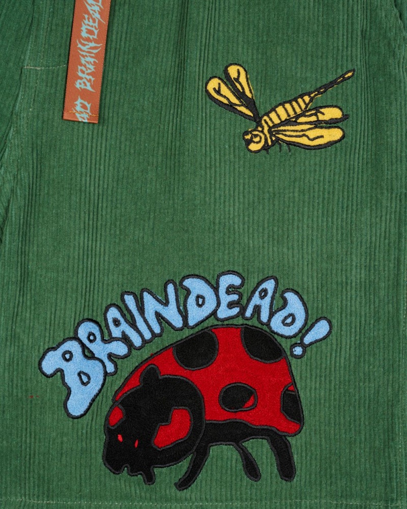 Olive Brain Dead Buggin' Out Baggy Climber Shorts | AU 1842653-TH