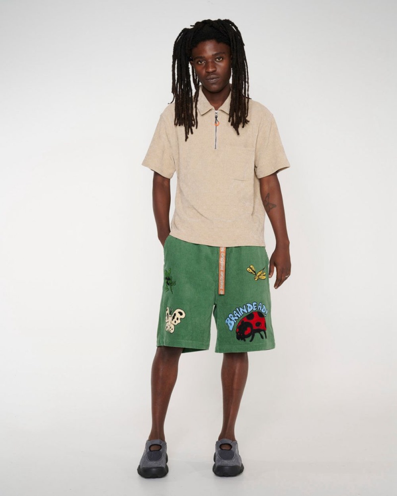 Olive Brain Dead Buggin' Out Baggy Climber Shorts | AU 1842653-TH