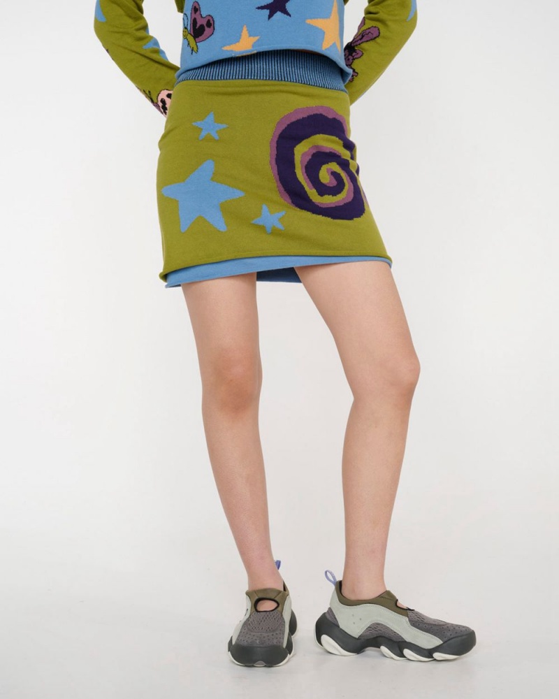 Olive Brain Dead Buggin' Out Neppy Mini Skirt | AU 0942718-FY