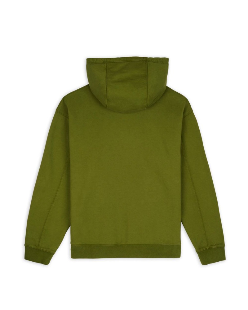 Olive Brain Dead Collegiate Zip Up Hoodie | AU 8514239-KL