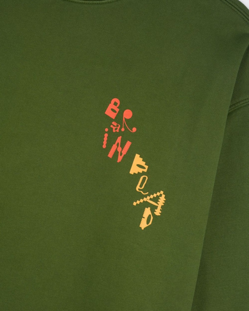 Olive Brain Dead Et Crewneck Sweatshirt | AU 5918643-BQ