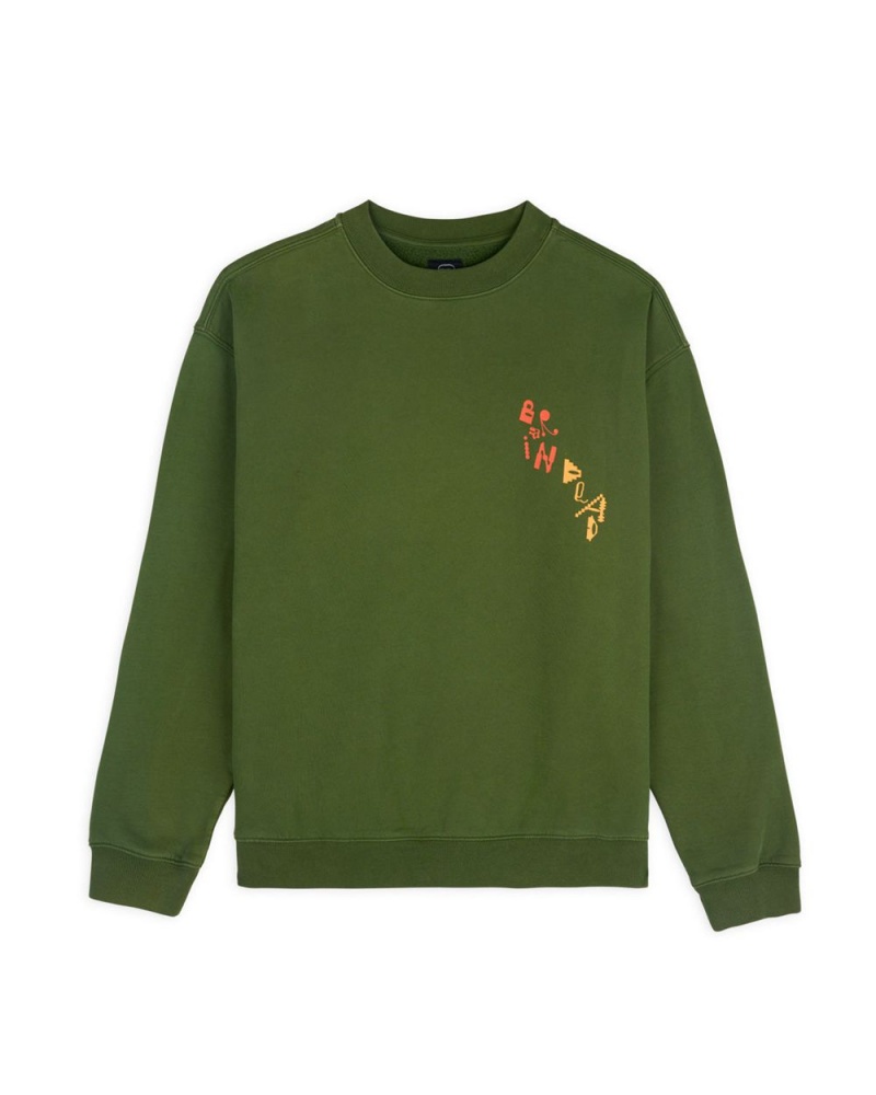 Olive Brain Dead Et Crewneck Sweatshirt | AU 5918643-BQ