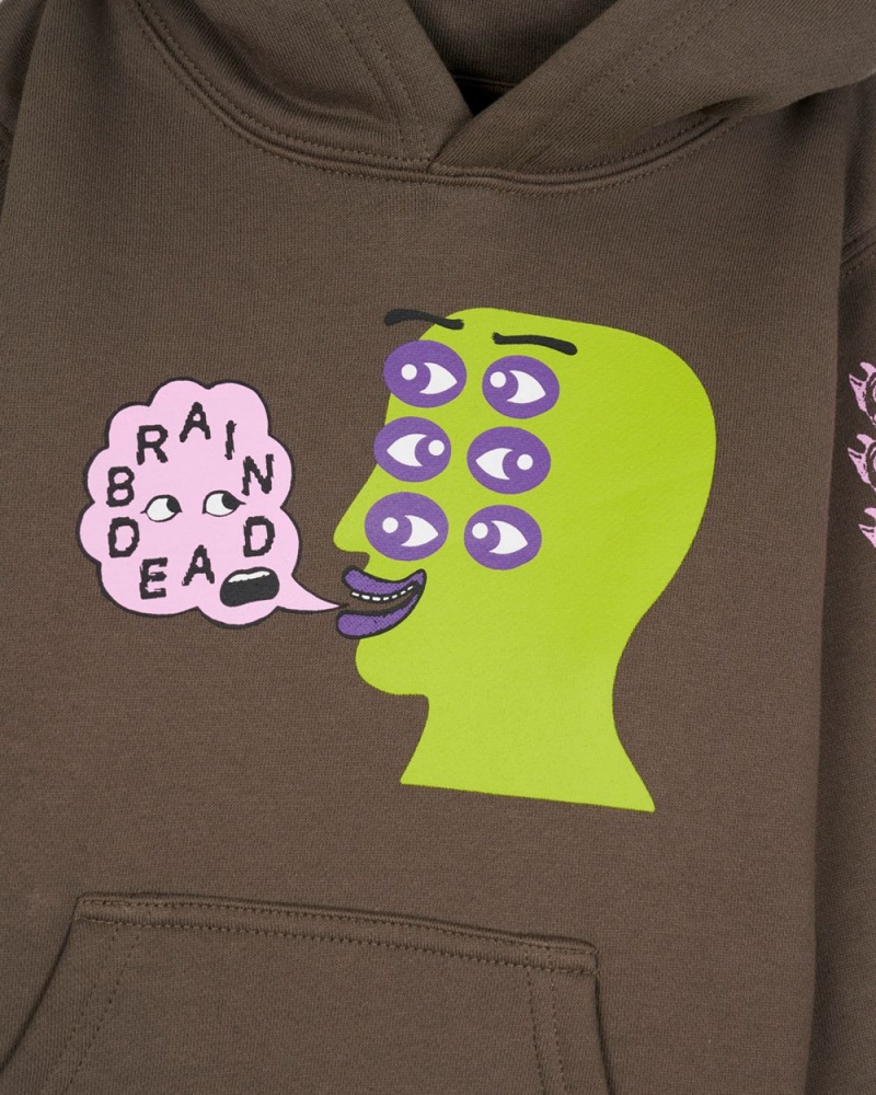 Olive Brain Dead Eye See You Kids Sweatshirt Hoodie | AU 2478931-KF