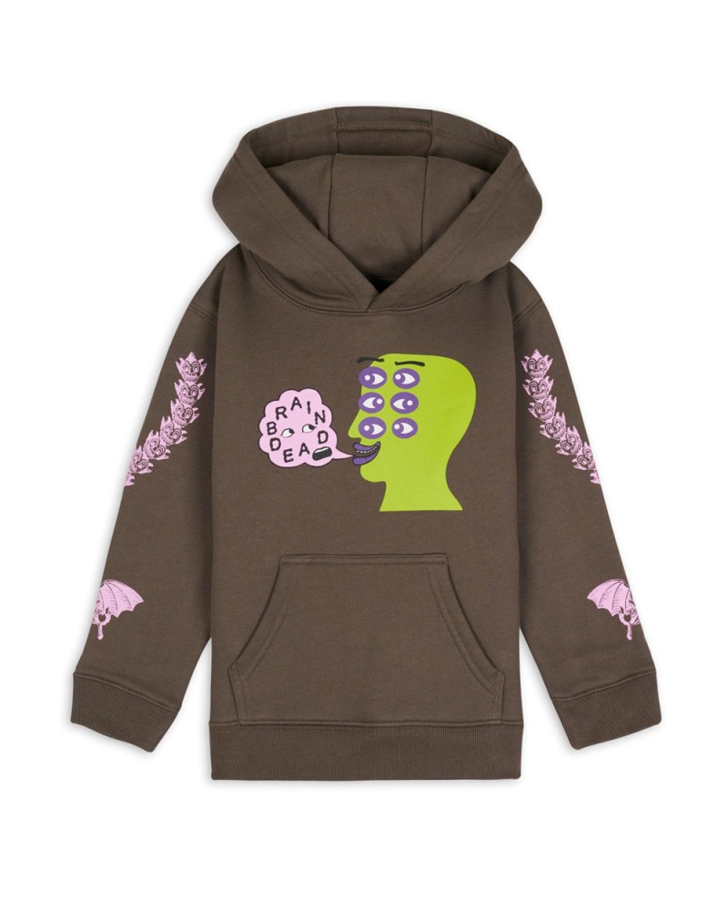 Olive Brain Dead Eye See You Kids Sweatshirt Hoodie | AU 2478931-KF