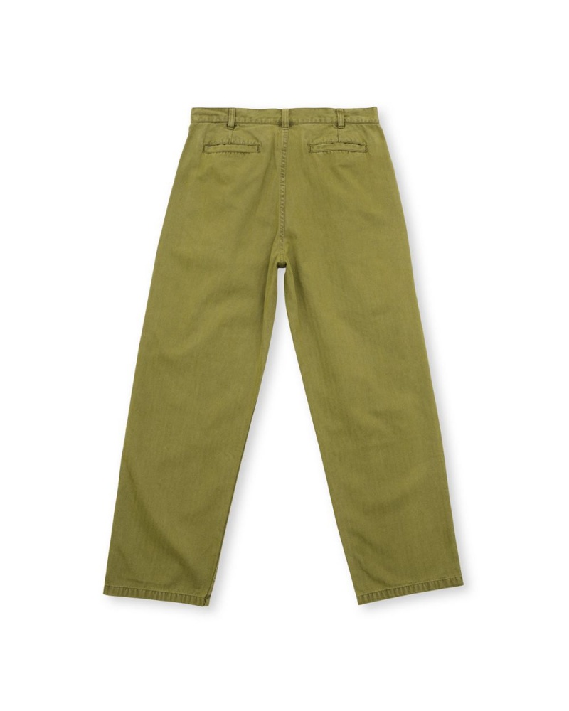 Olive Brain Dead Livewire Pigment Dyed Herringbone Pant | AU 3697021-YC