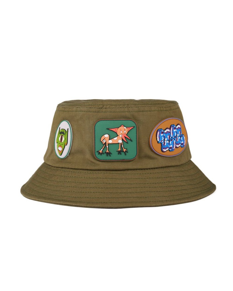 Olive Brain Dead Metal Bucket Hat | AU 0183756-TR