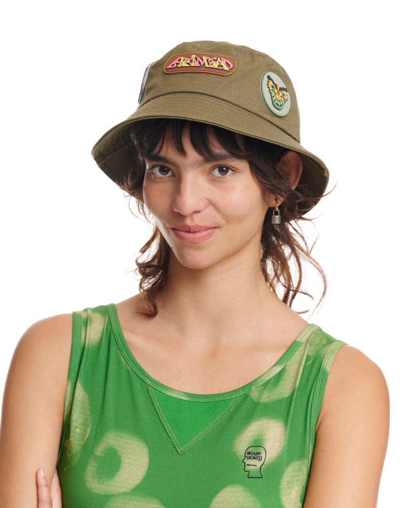 Olive Brain Dead Metal Bucket Hat | AU 0183756-TR