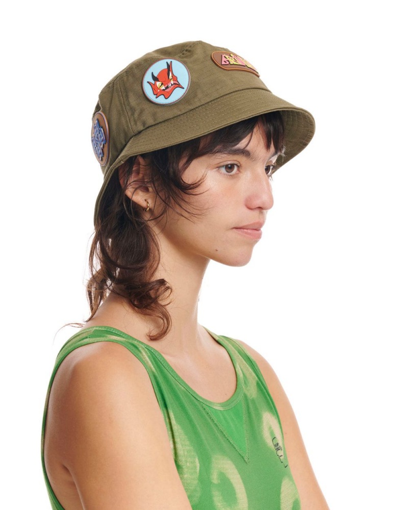 Olive Brain Dead Metal Bucket Hat | AU 0183756-TR