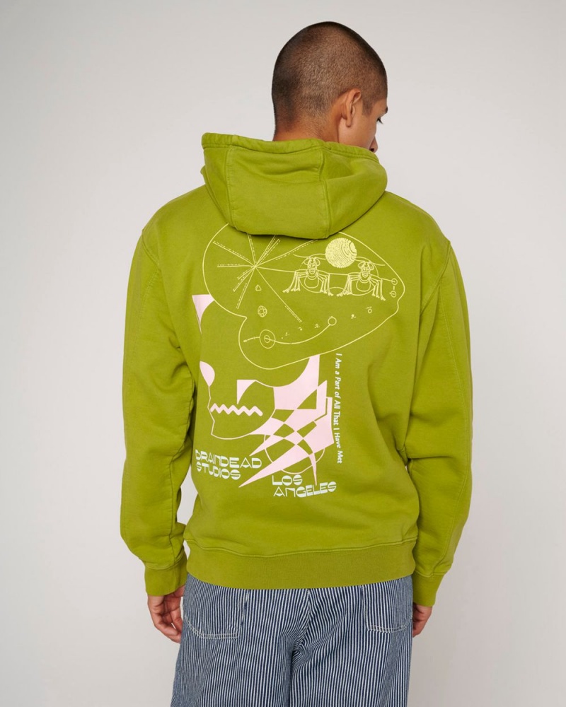 Olive Brain Dead Playing With Fire Hoodie | AU 8146073-CJ