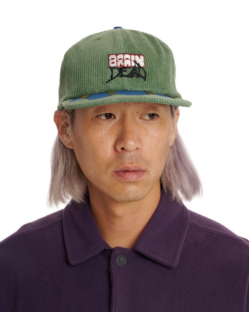 Olive Brain Dead Sludge Twill 6 Panel Cap | AU 1978542-OQ