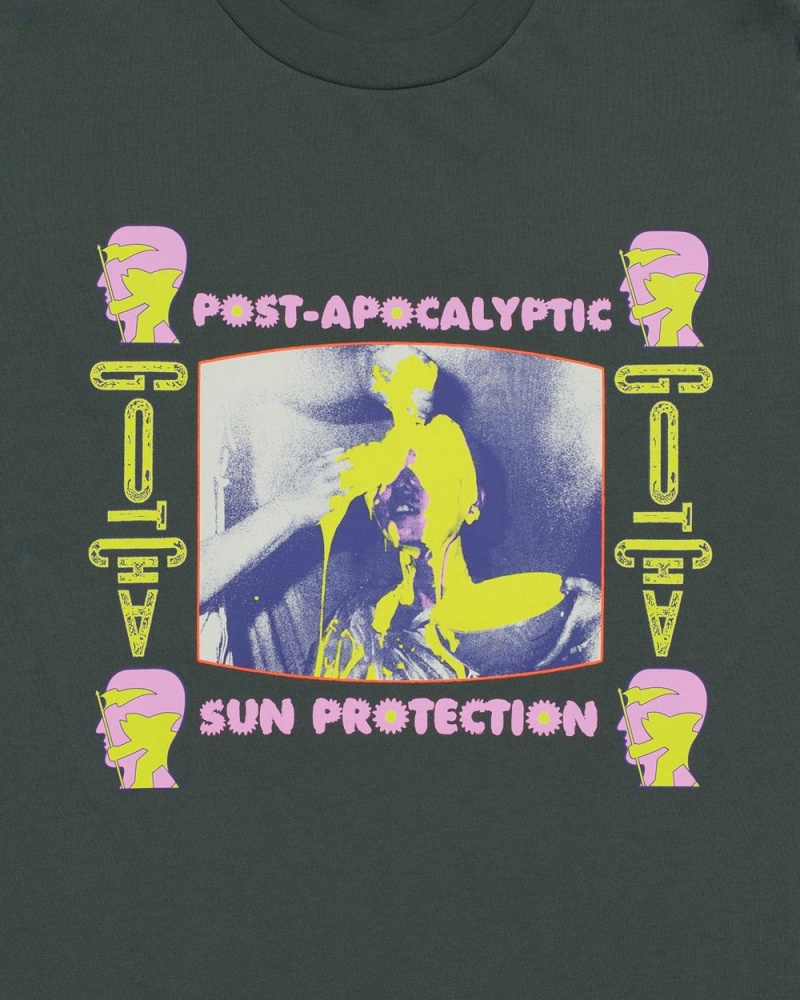 Olive Brain Dead X Gotcha Sun Protection Long Sleeve T-Shirt | AU 0583492-FE