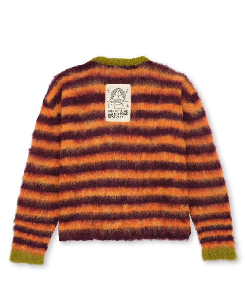 Orange Brain Dead Boxy Knit Stripe Sweater | AU 1498257-TX