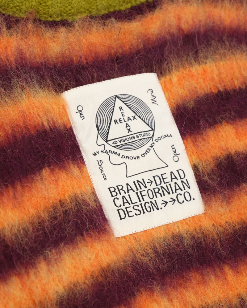 Orange Brain Dead Boxy Knit Stripe Sweater | AU 1498257-TX