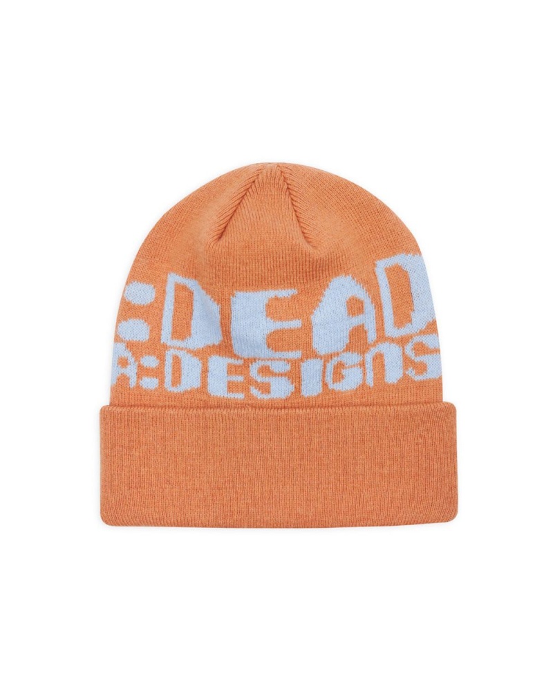 Orange Brain Dead Californian Design Beanie | AU 5082649-ZD