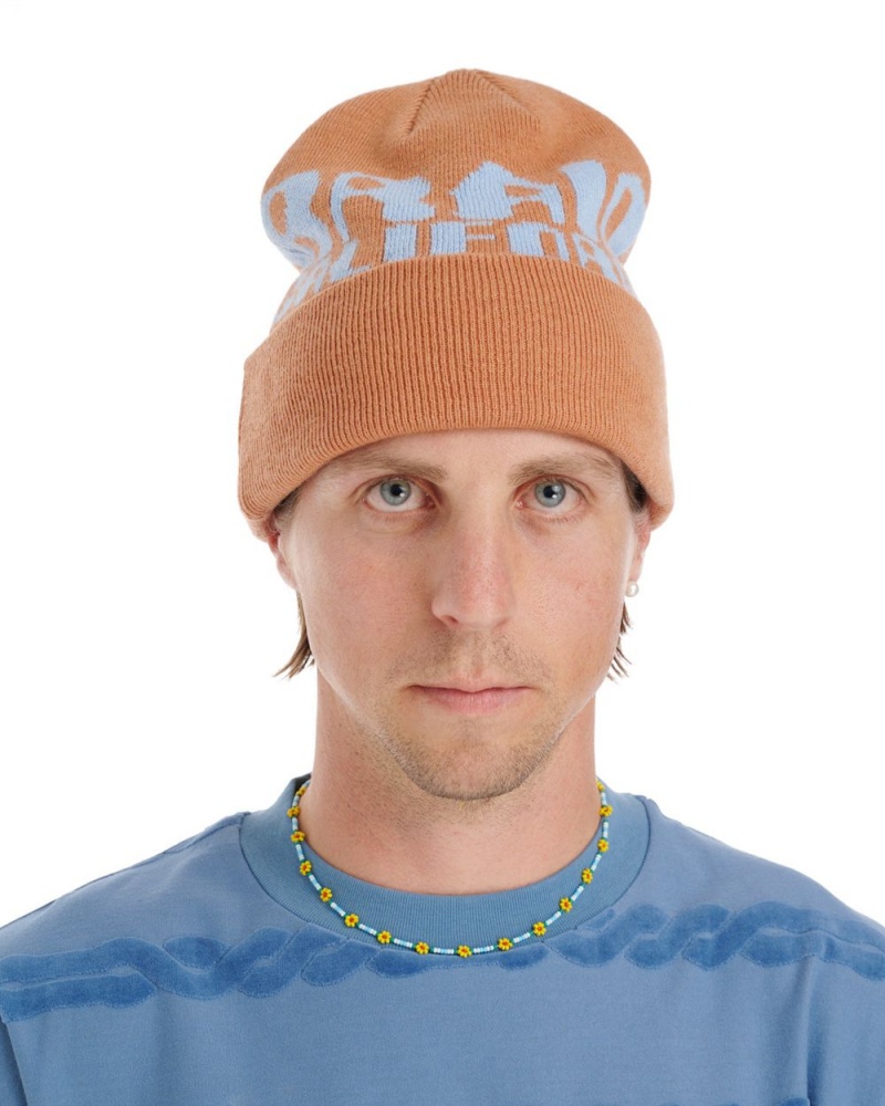 Orange Brain Dead Californian Design Beanie | AU 5082649-ZD