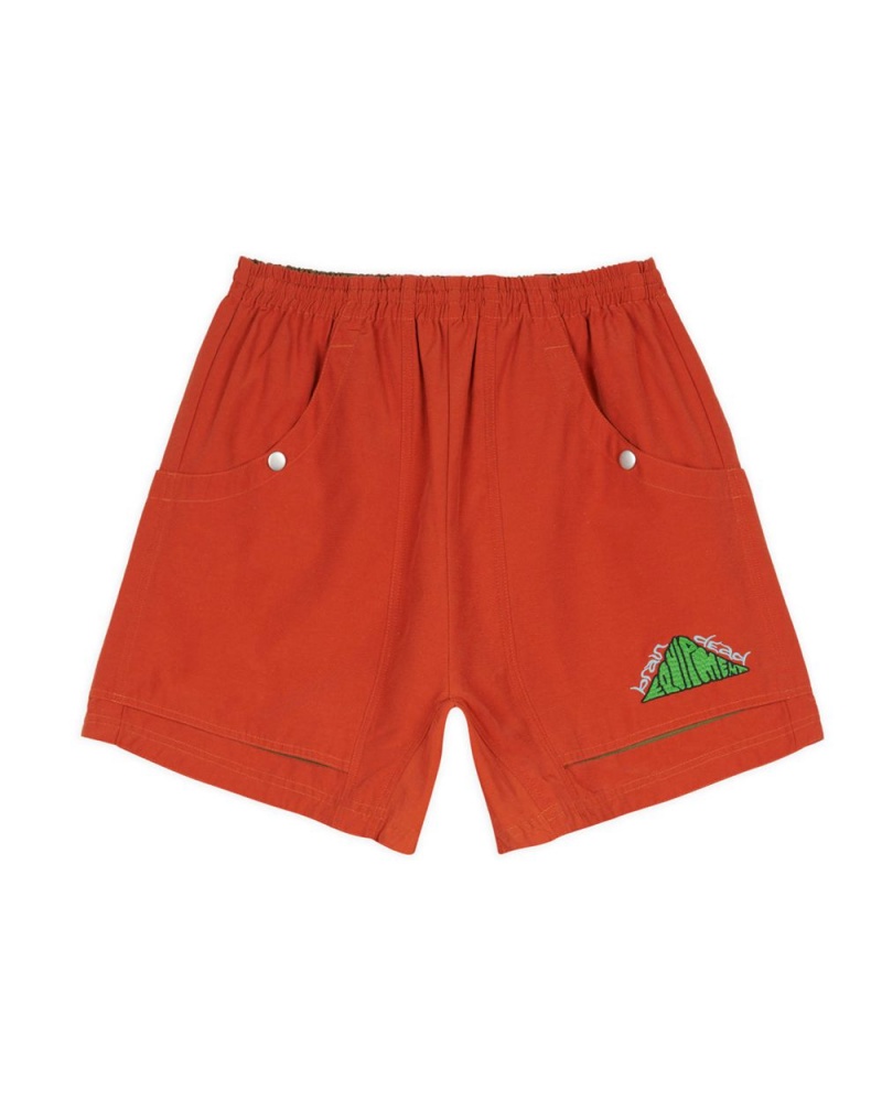 Orange Brain Dead Cotton Nylon Utility Shorts | AU 4739568-BC