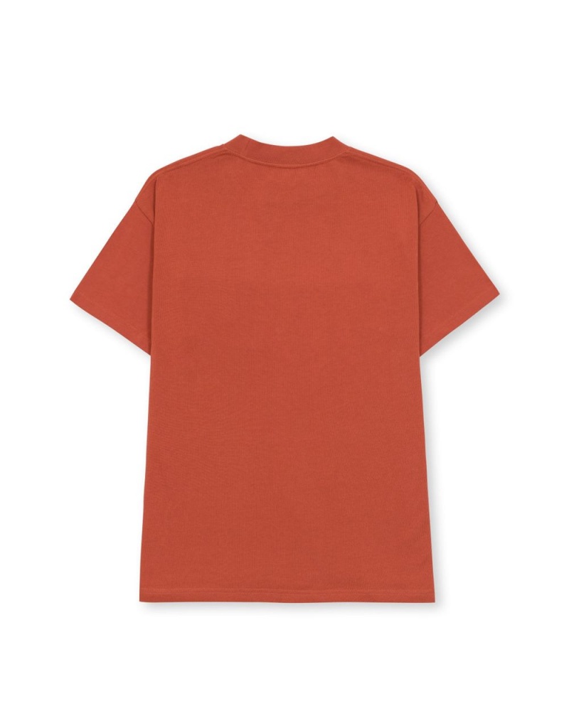 Orange Brain Dead Heavyweight Jersey Mockneck Pocket W/Pvc T-Shirt | AU 2985061-EZ