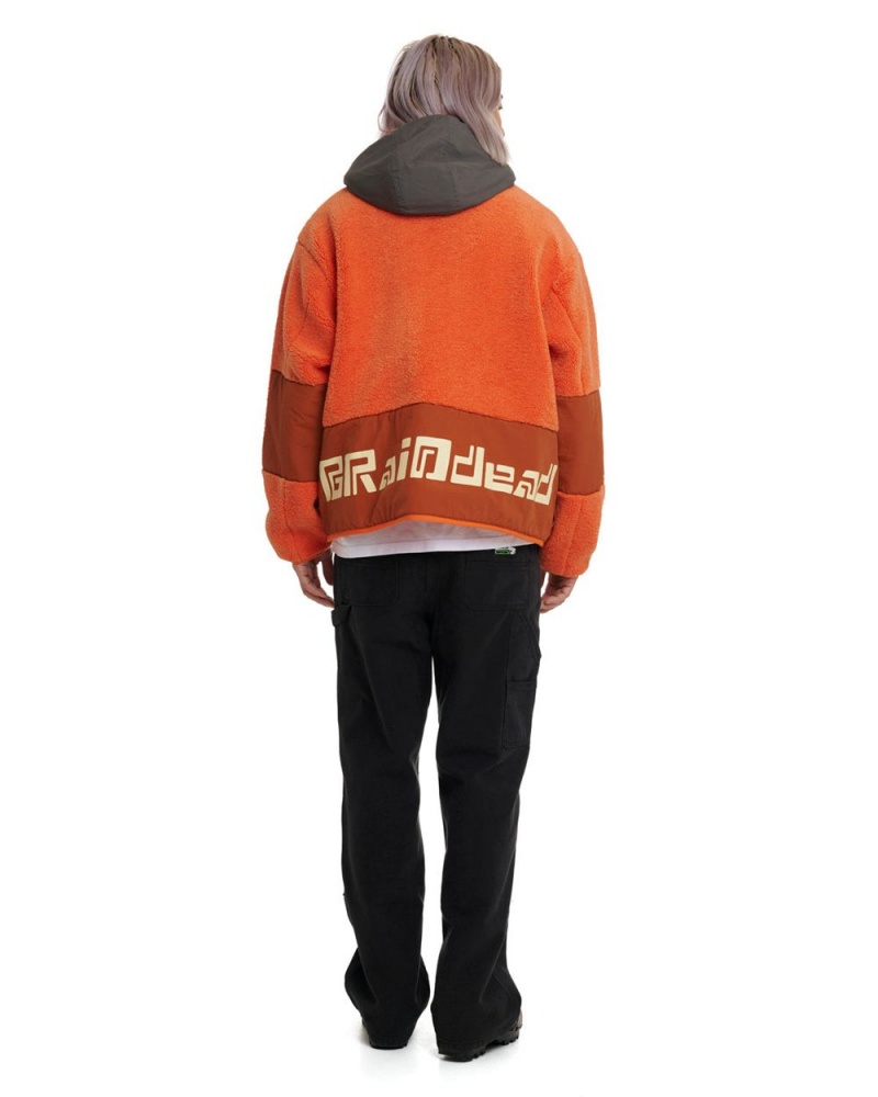 Orange Brain Dead Levels Sherpa Full Zip Jacket | AU 1843627-UF