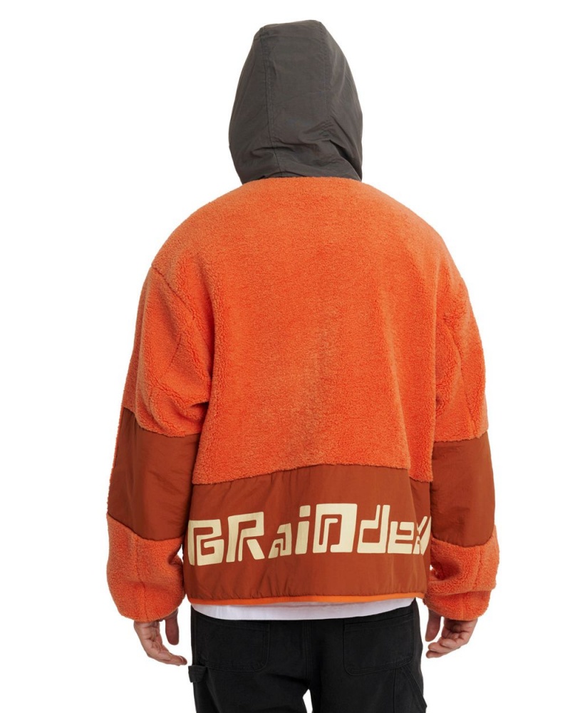 Orange Brain Dead Levels Sherpa Full Zip Jacket | AU 1843627-UF