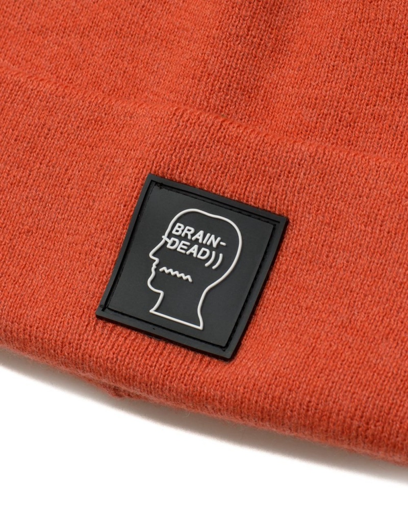 Orange Brain Dead Logo Head Beanie | AU 1632548-PA