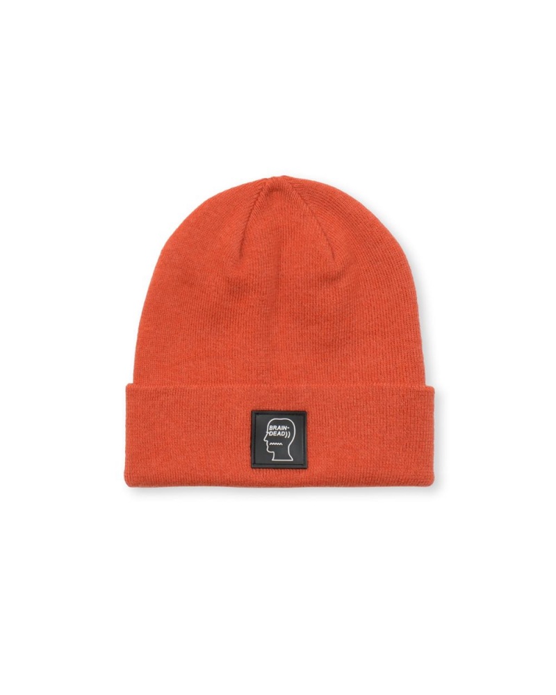 Orange Brain Dead Logo Head Beanie | AU 1632548-PA