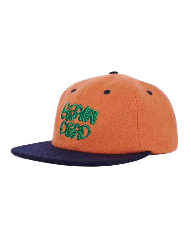 Orange Brain Dead Plato Wool 6 Panel Cap | AU 0963721-IJ