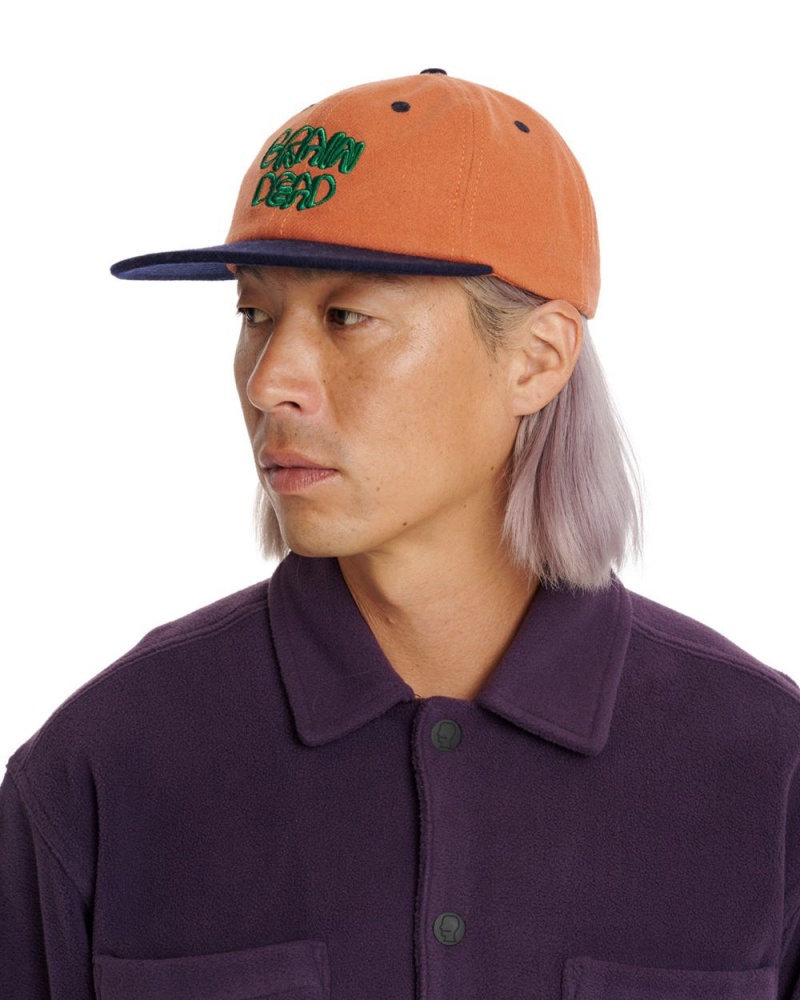 Orange Brain Dead Plato Wool 6 Panel Cap | AU 0963721-IJ