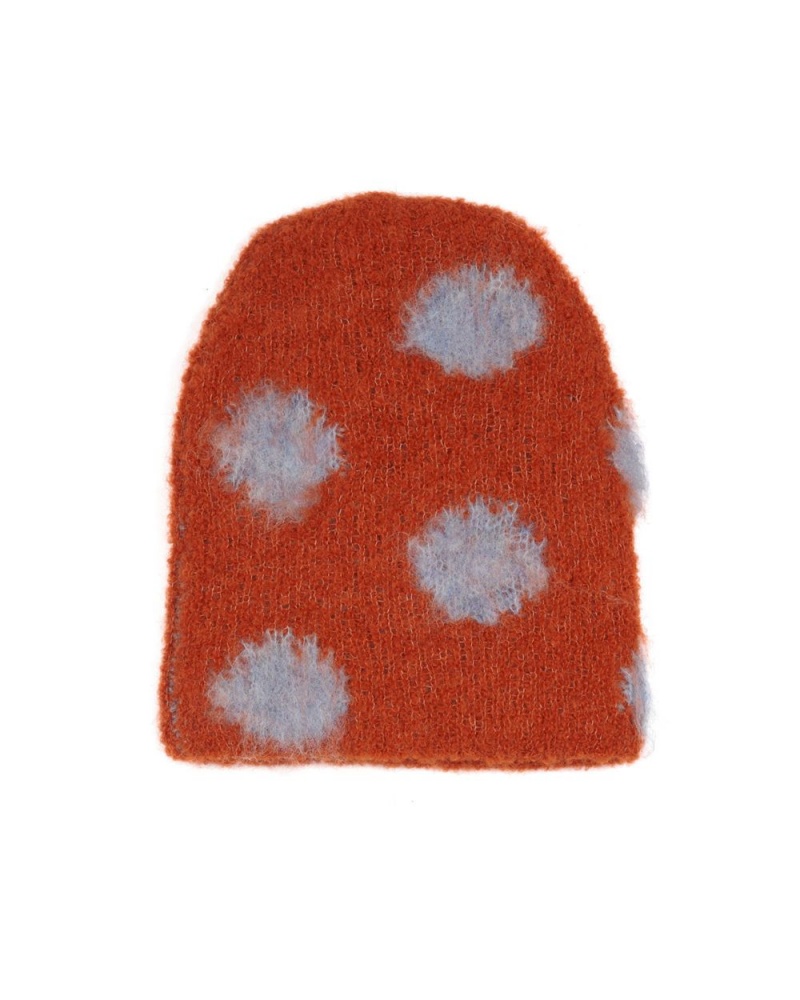 Orange Brain Dead Polka Dot Beanie | AU 1392845-VR