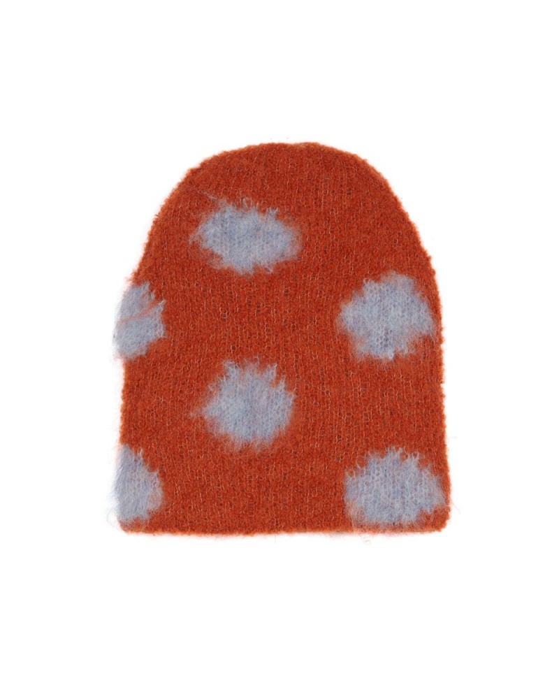 Orange Brain Dead Polka Dot Beanie | AU 1392845-VR