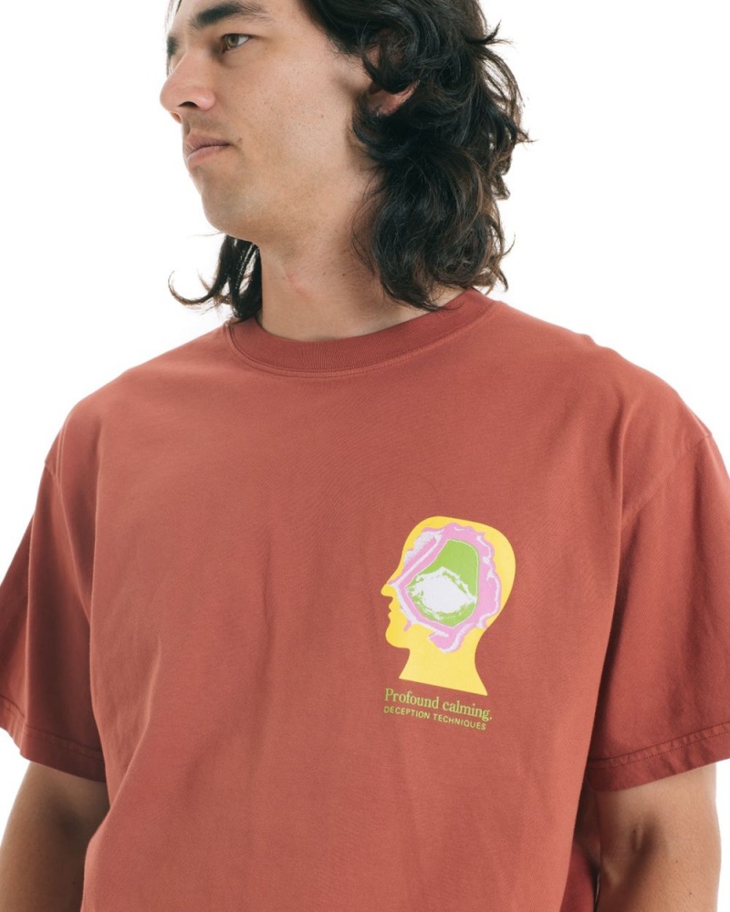 Orange Brain Dead Profound Calming Techniques T-Shirt | AU 7609538-RC