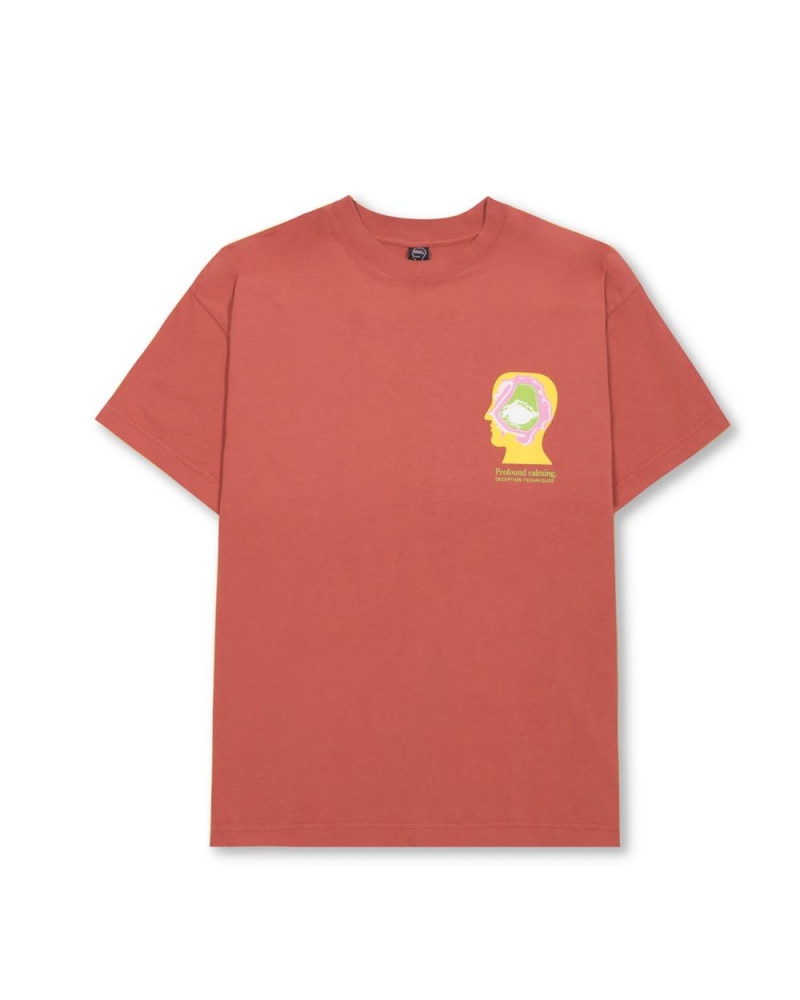 Orange Brain Dead Profound Calming Techniques T-Shirt | AU 7609538-RC