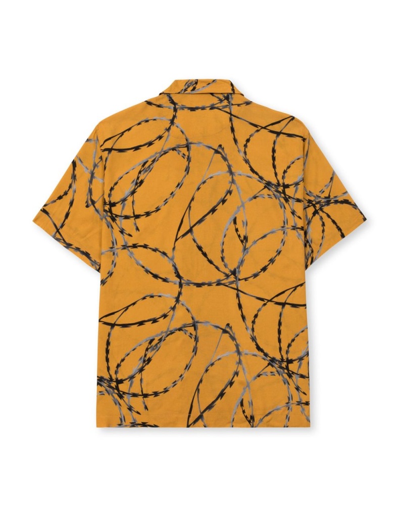 Orange Brain Dead Razorwire Rayon Shirt | AU 9457283-CL