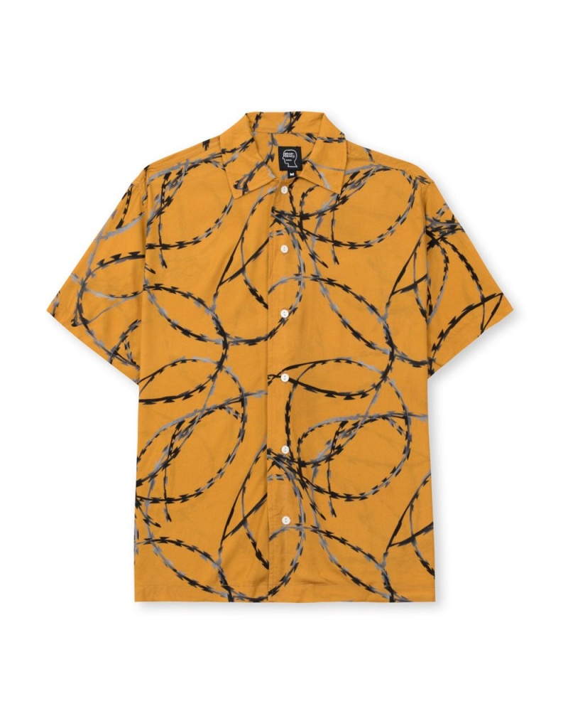 Orange Brain Dead Razorwire Rayon Shirt | AU 9457283-CL