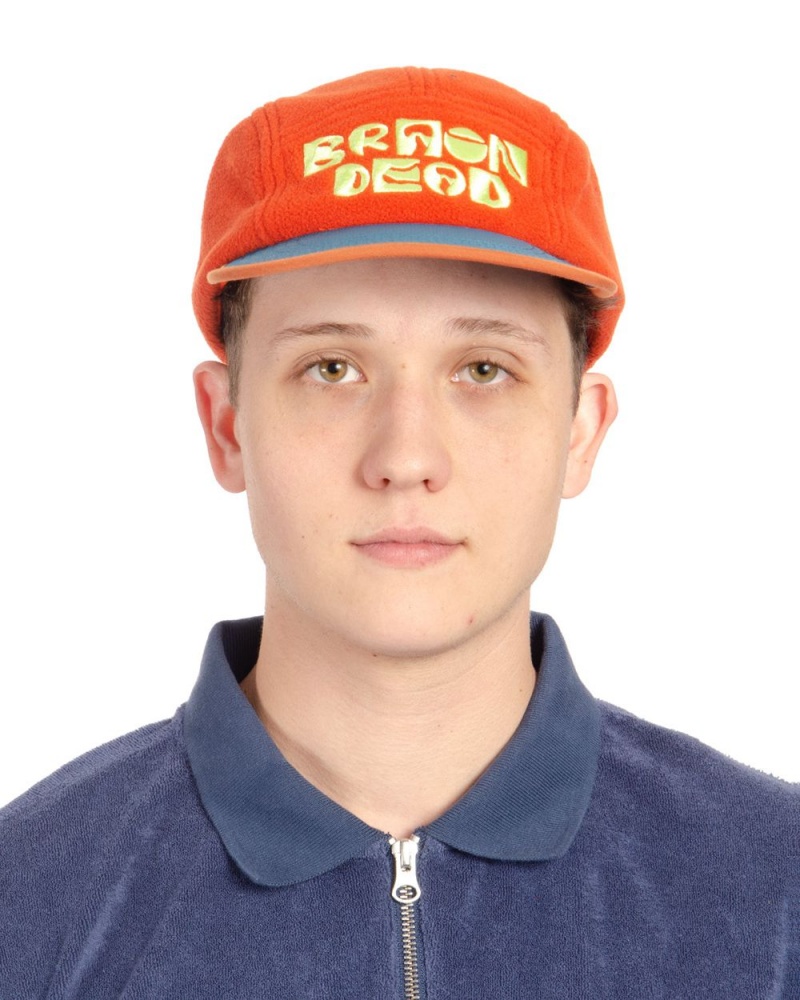 Orange Brain Dead Shroomin Polar Fleece Camp Hat | AU 4210783-KY