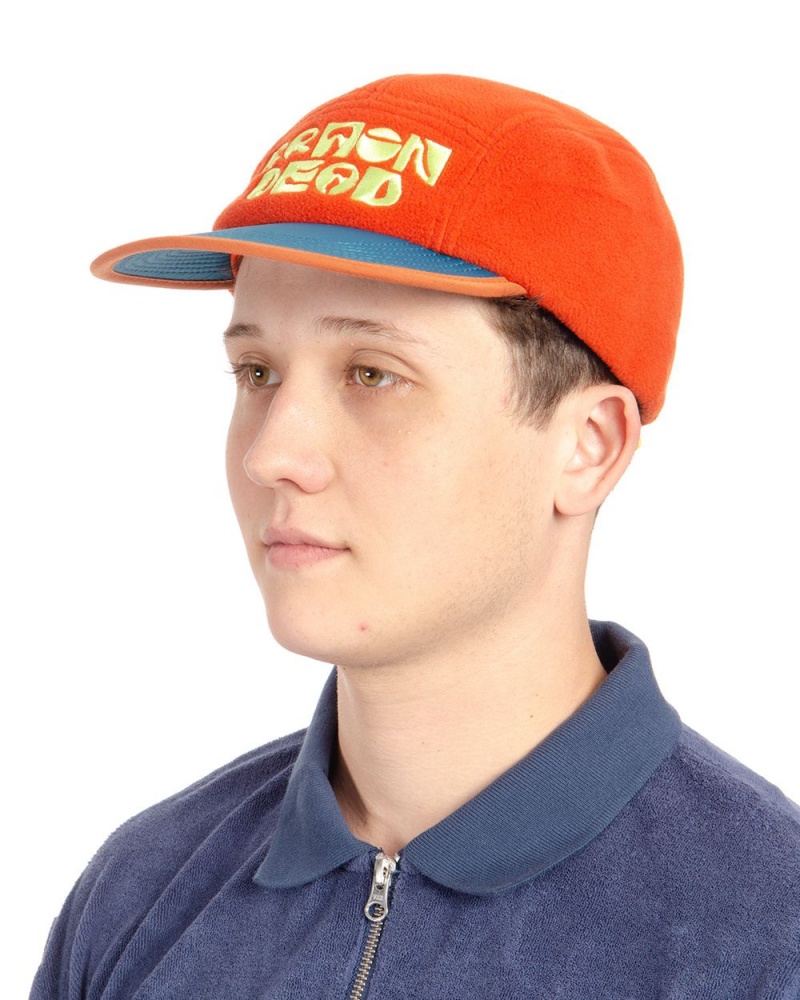 Orange Brain Dead Shroomin Polar Fleece Camp Hat | AU 4210783-KY