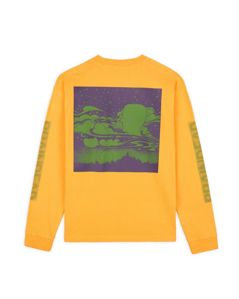 Orange Brain Dead Stereo Report Long Sleeve T-Shirt | AU 6824170-NC