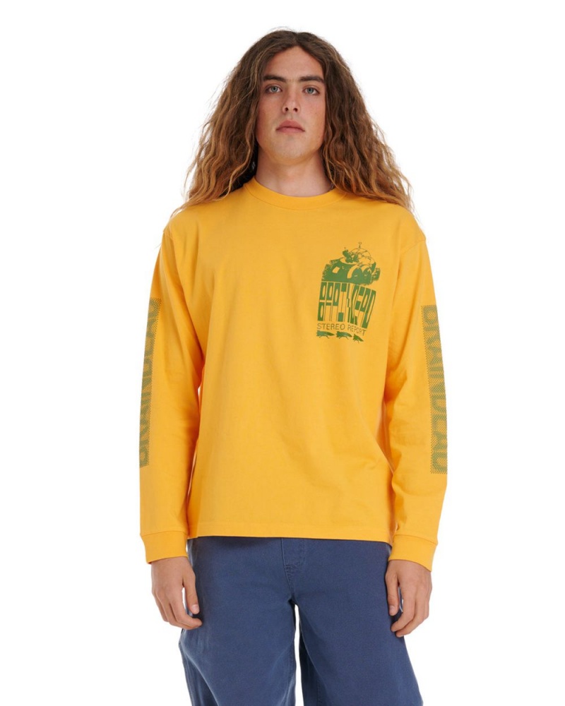 Orange Brain Dead Stereo Report Long Sleeve T-Shirt | AU 6824170-NC