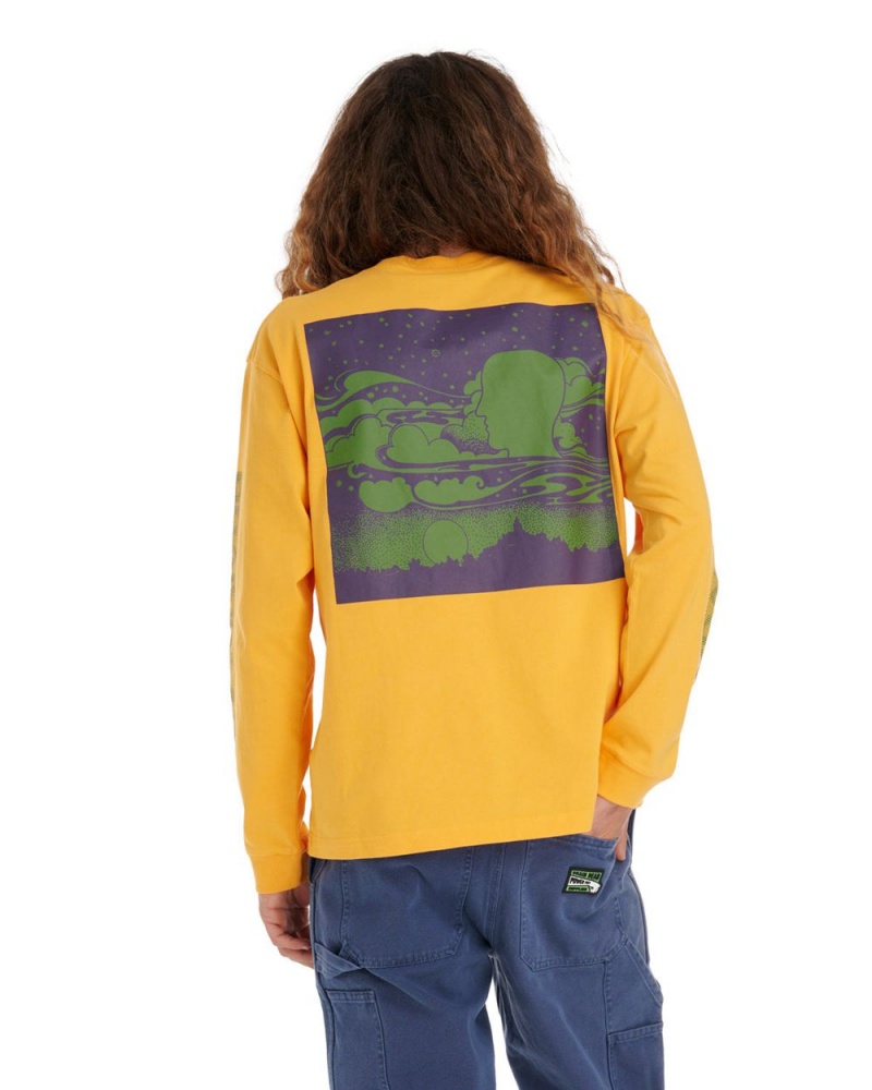 Orange Brain Dead Stereo Report Long Sleeve T-Shirt | AU 6824170-NC