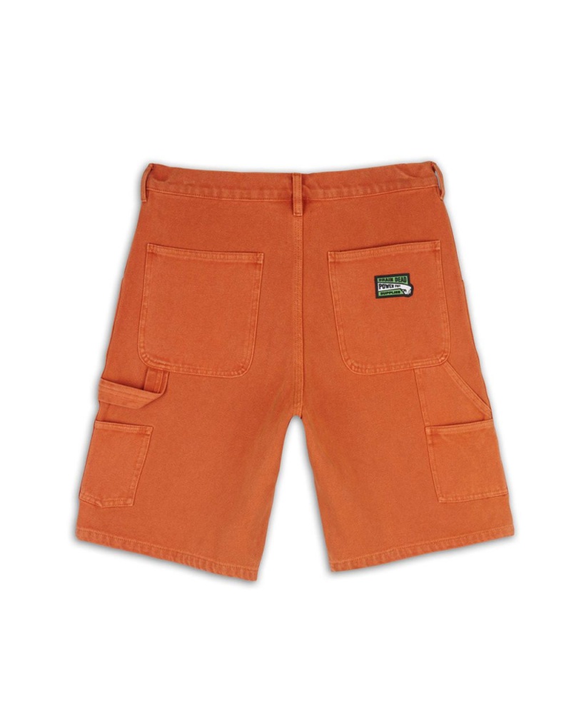 Orange Brain Dead Washed Hard Ware/Soft Wear Carpenter Shorts | AU 1025974-EB