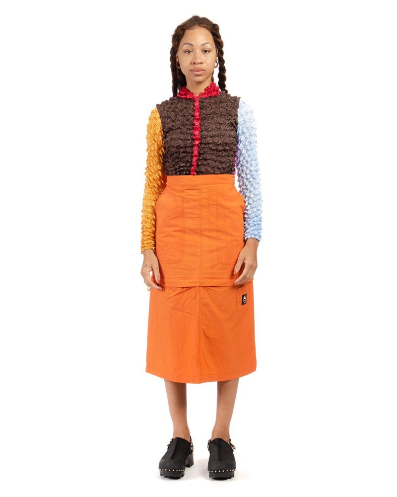 Orange Brain Dead Washed Out Convertible Skirt | AU 4257609-WS