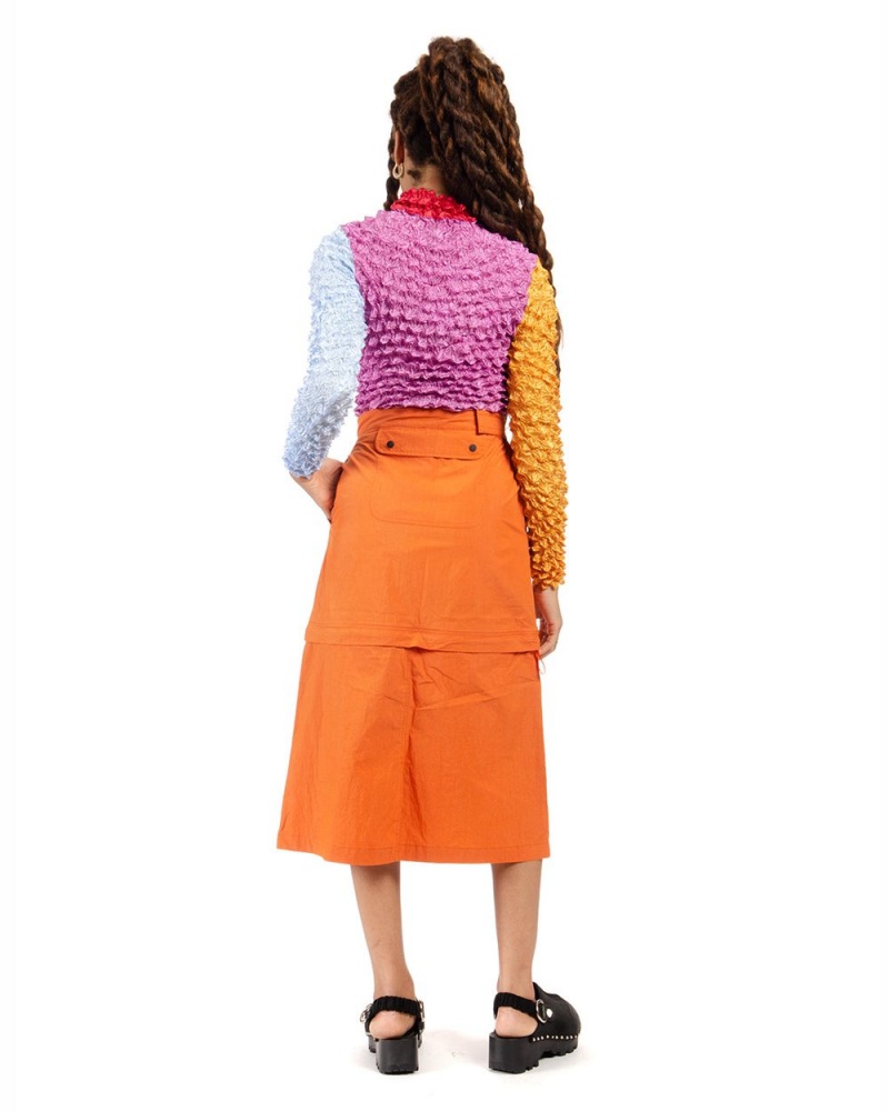 Orange Brain Dead Washed Out Convertible Skirt | AU 4257609-WS