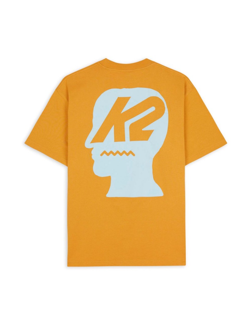 Orange Brain Dead X K2 Logo Lockup T-Shirt | AU 8567431-VG