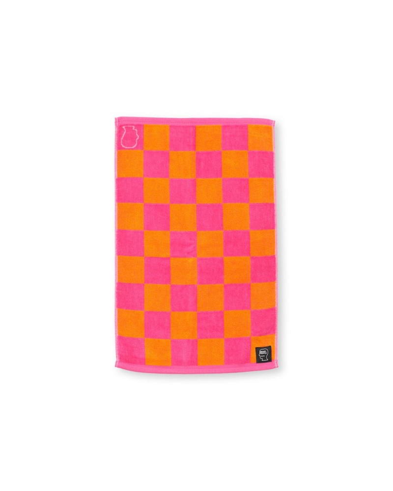 Pink Brain Dead Checkered Hand Towel | AU 0613524-DX