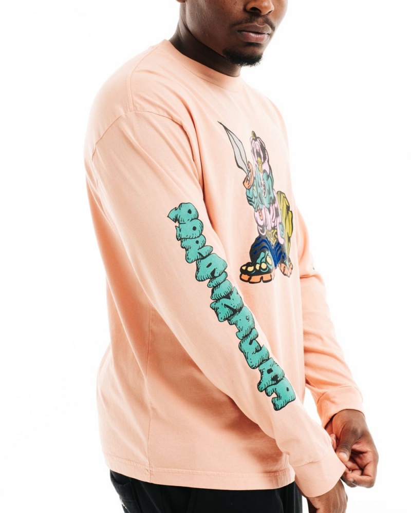 Pink Brain Dead Little Barbarian Long Sleeve T-Shirt | AU 7053814-ZV