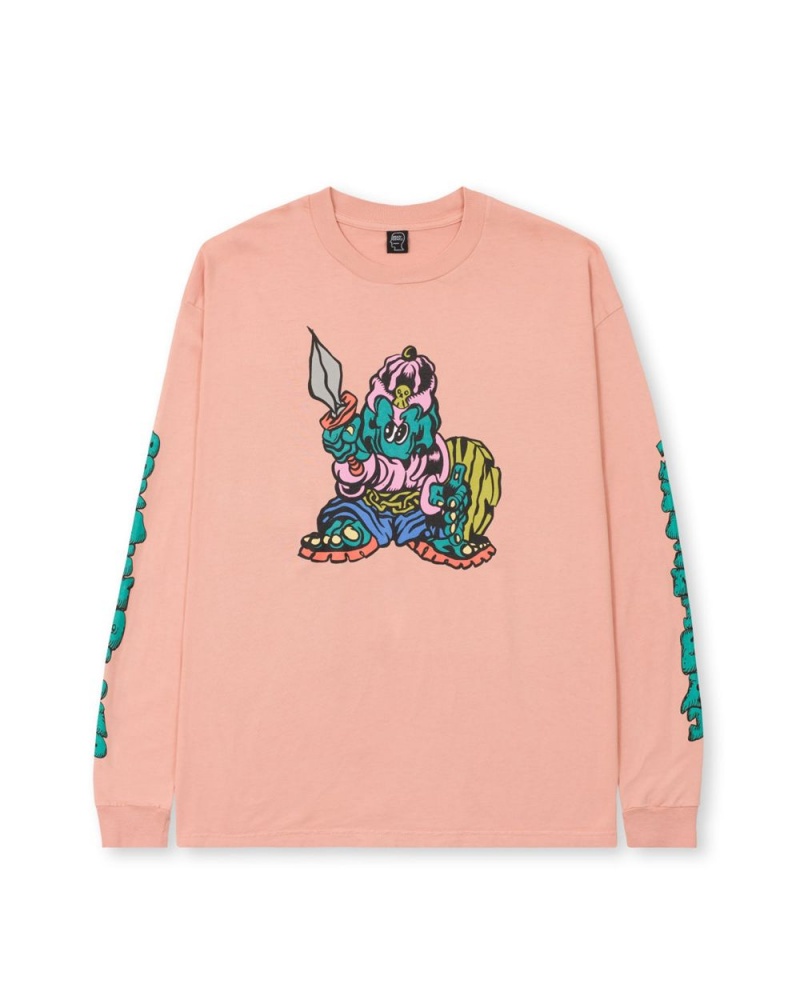 Pink Brain Dead Little Barbarian Long Sleeve T-Shirt | AU 7053814-ZV