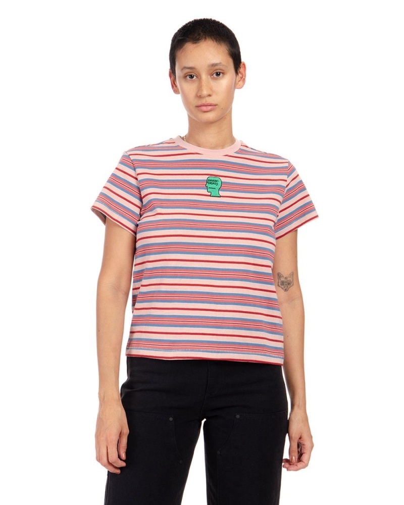 Pink Brain Dead Striped Baby T-Shirt | AU 6754082-YP