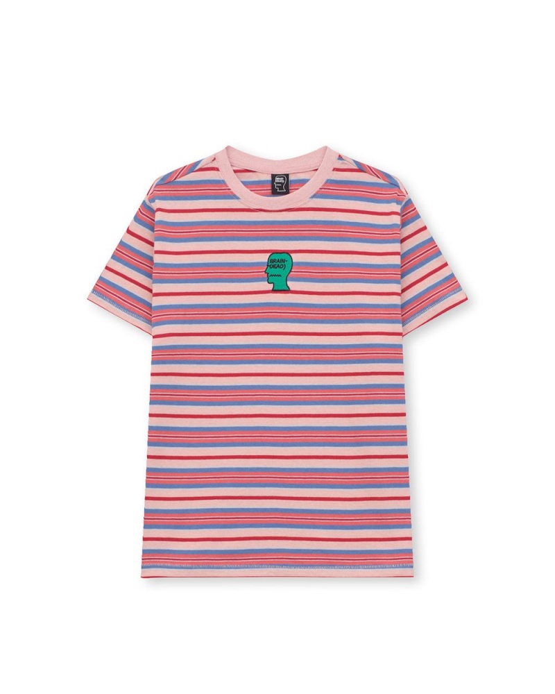 Pink Brain Dead Striped Baby T-Shirt | AU 6754082-YP