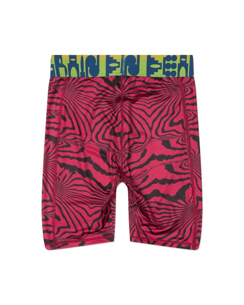 Pink Brain Dead Warped Zebra Cycle Shorts | AU 1903472-EY